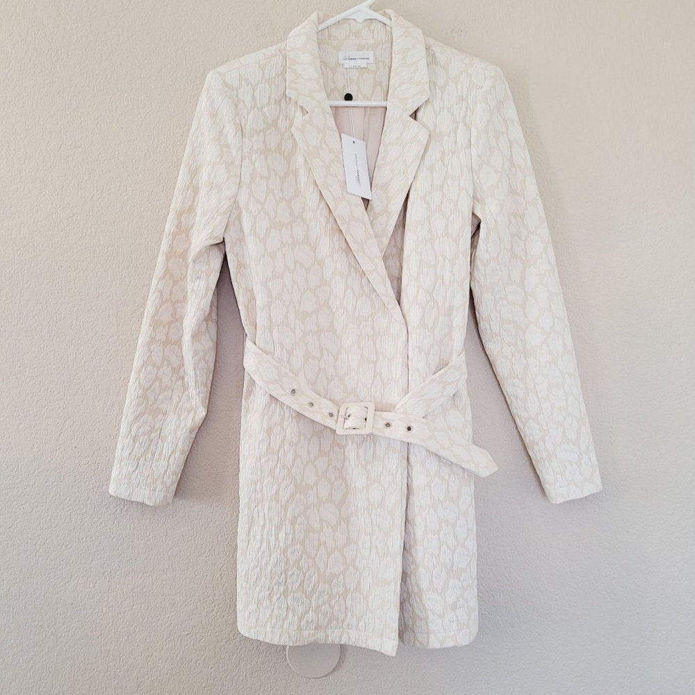 Lovers & Friends Womens Jay Blazer Dress Size Small Long Sleeve Belted Collared
